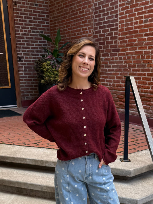Carrie Cardigan in Burgundy
