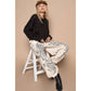 Kristina Floral Embroidered Joggers in Dried Apple