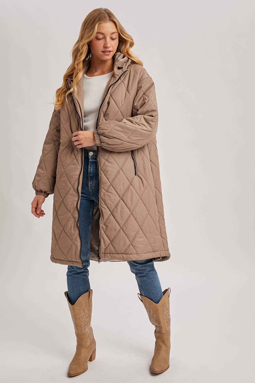 Norah Quilted Puffer Jacket in Black