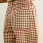 Katya Mini Checkered Barrel Pants in Pink