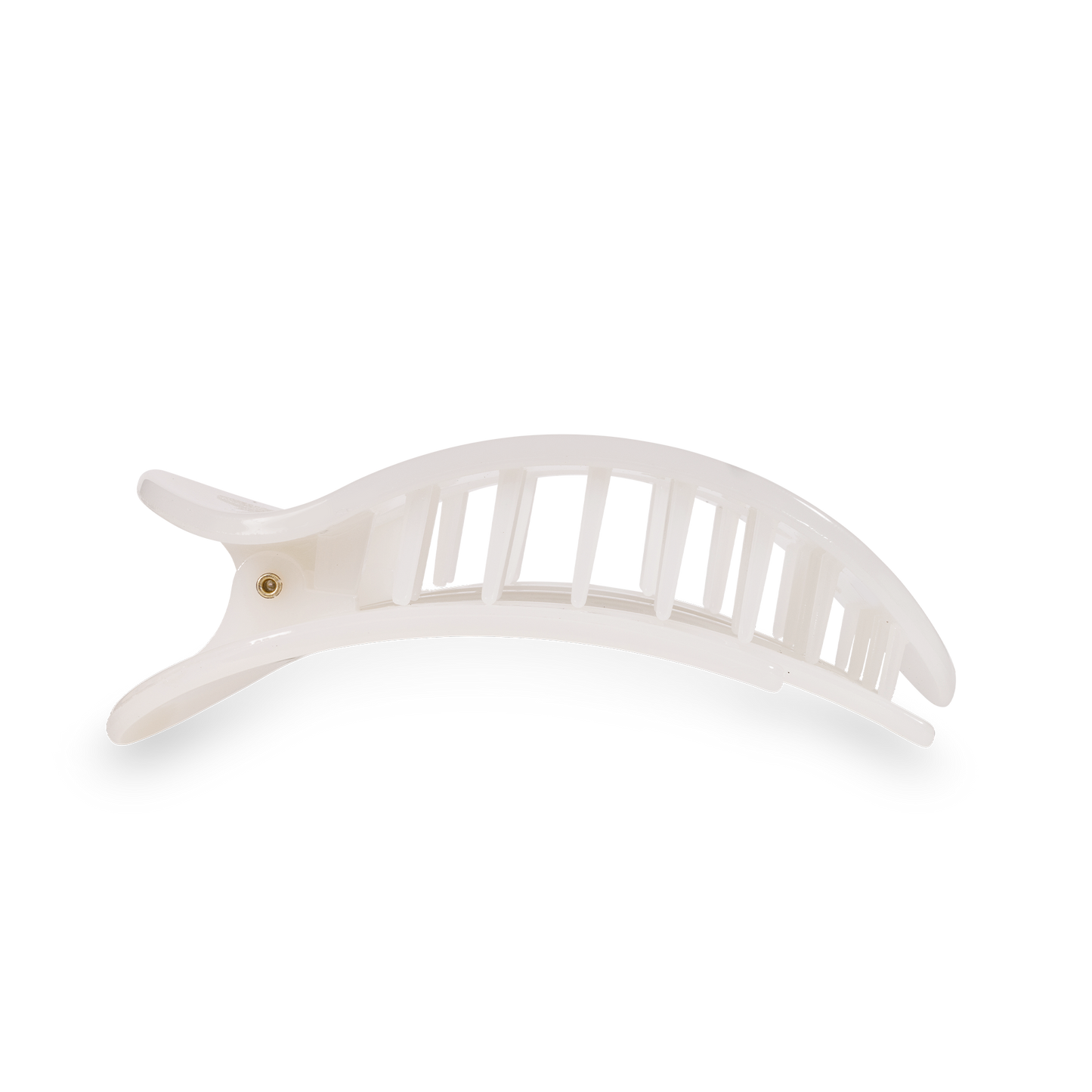 Small Coconut White Round Flat Hair Clip