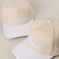 BRIDE Embroidered  Canvas Two-Tone Trucker Hat in White