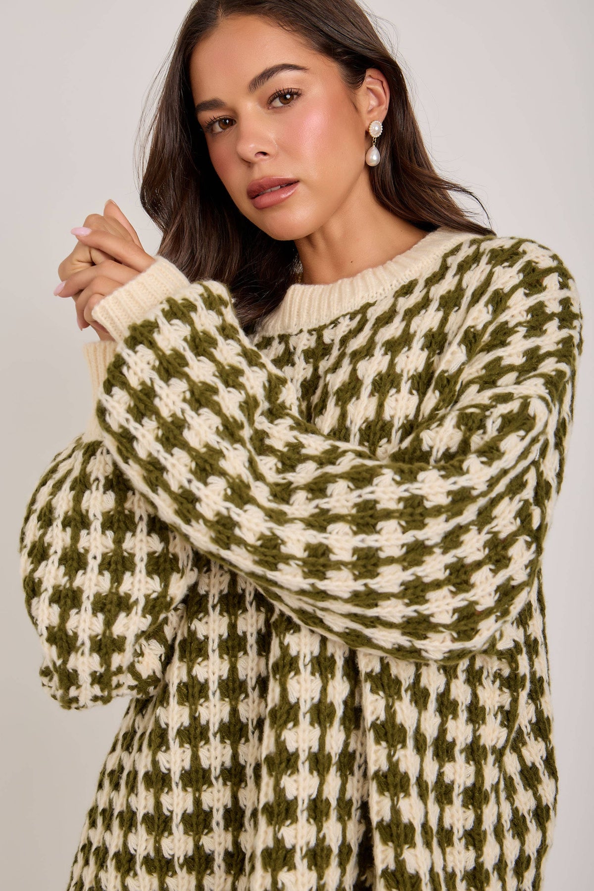 Laura Chunky Textured Sweater in Brown