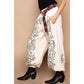 Kristina Floral Embroidered Joggers in Dried Apple