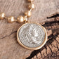 Coin Chunky Ball Chain Statement Necklace in Gold Tones