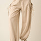 Julia Washed French Terry Drop Pocket Pant in Sandshell