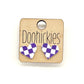 School Spirit Checkered Heart Stud Earrings in Purple