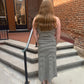 Goodwin Striped Midi Dress in Army Green
