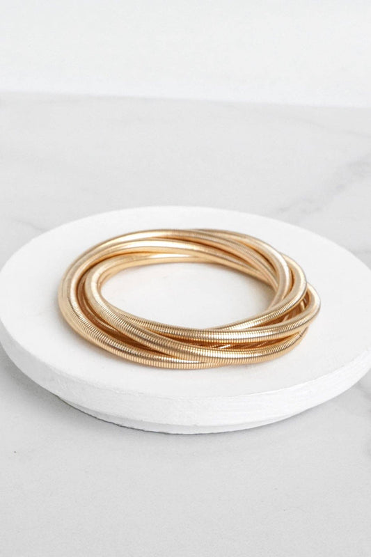 Gold Tone Multi Strand Bangle