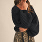 Christina Balloon Sleeve Cardigan in Black