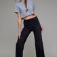 Black Hidden Denim Clean Stretch Straight Leg Jeans