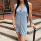 Solace Jersey Denim Mini Dress in Light Denim