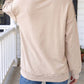 Brynna Mock Neck Oversized Sweatshirt in Oat