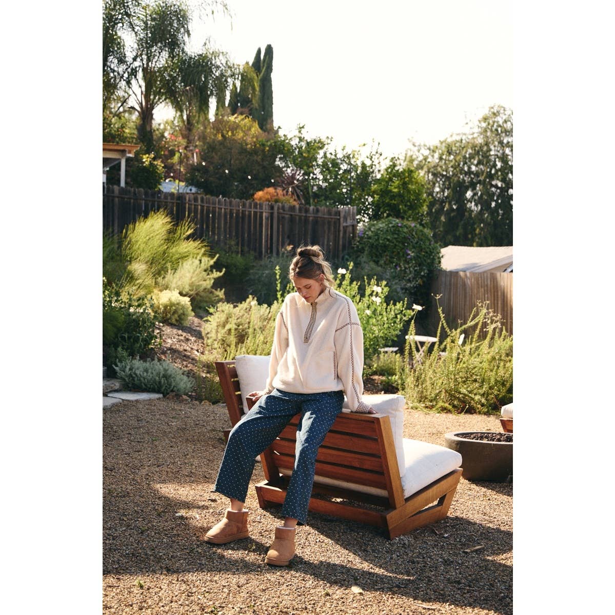 Morgan Gingham Sherpa Half Zip Pull Over