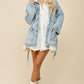 Adeline Boho Side Tie Oversized Denim Jacket