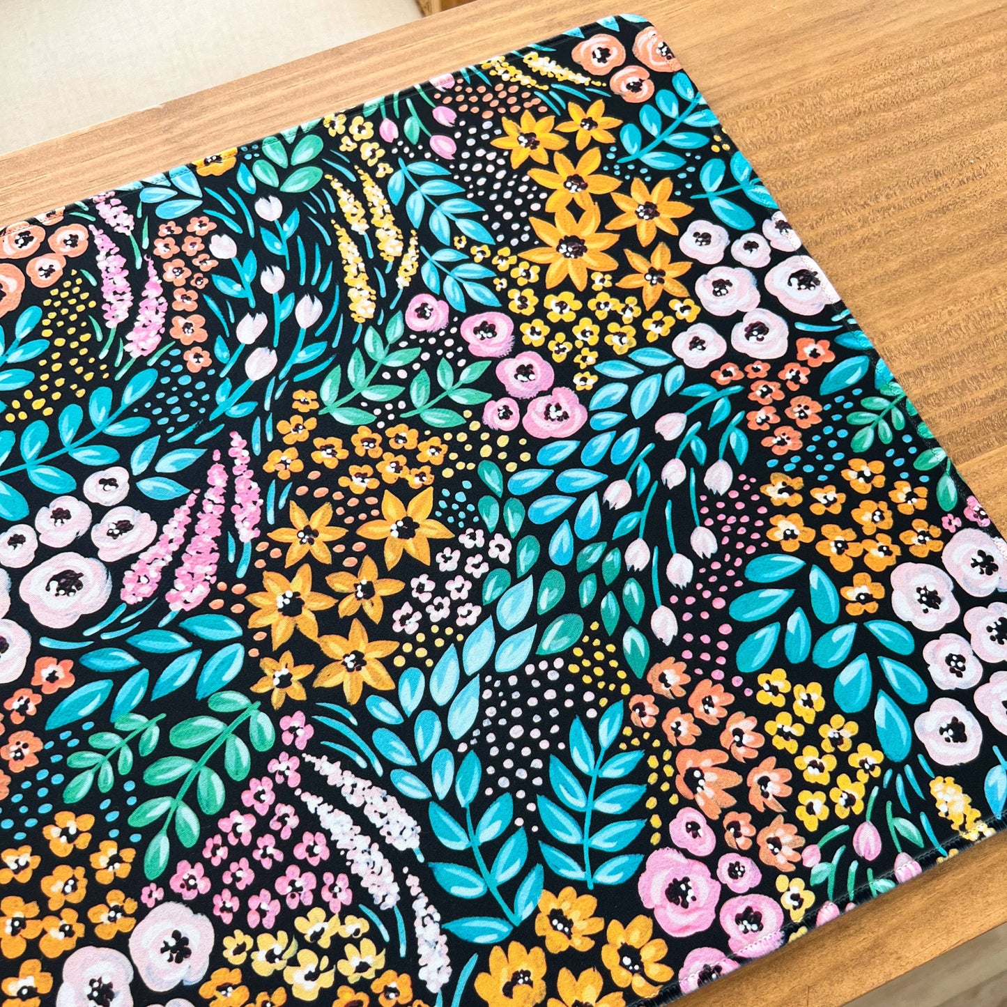 Black Floral Desk Pad: Small