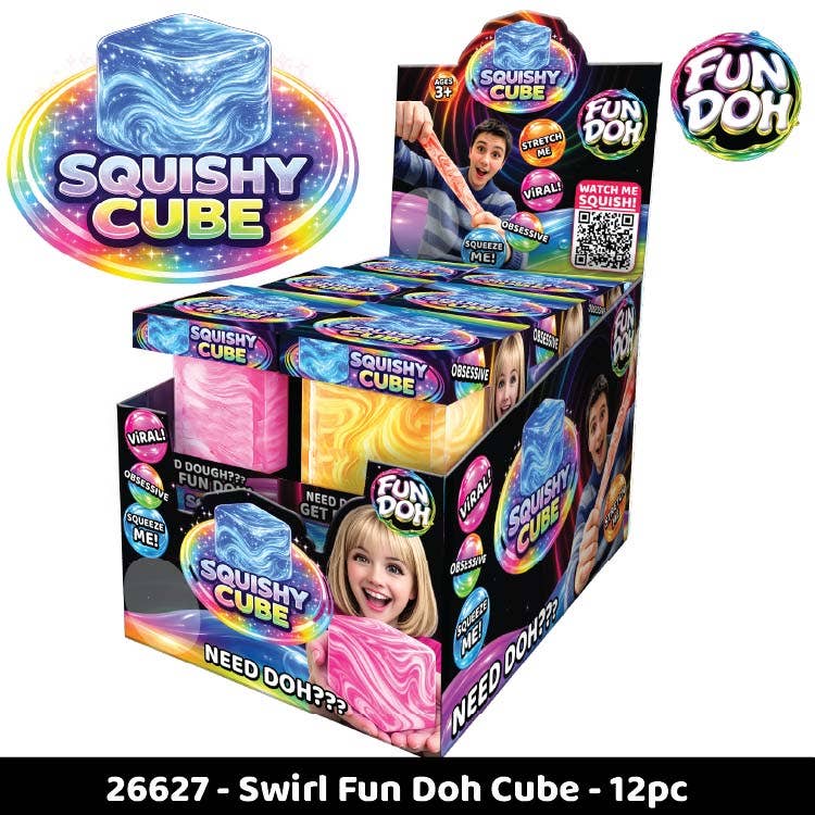 Fun Doh Swirl Squishy Cube