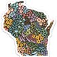 Wisconsin 3x3in. State Sticker: Waterfall Floral