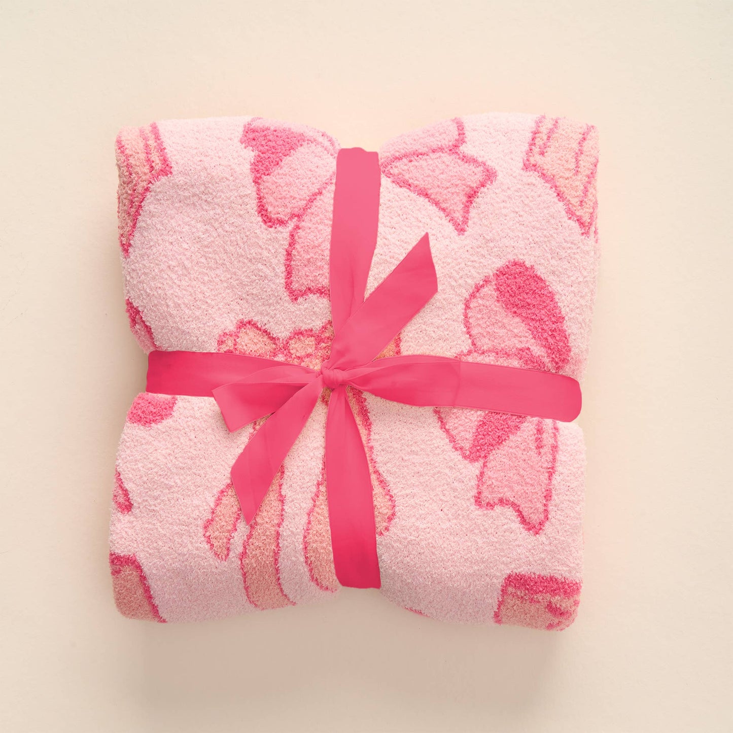 Cozy Dreams Luxe Blanket in Blushing Bows Pink