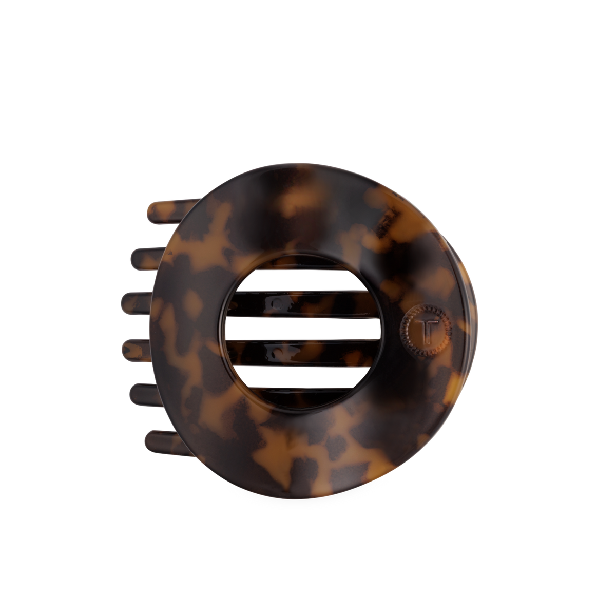 Flat Circle Hair Clip Large Tortoise