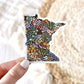Minnesota 3x3in. Floral State Sticker: Waterfall Floral