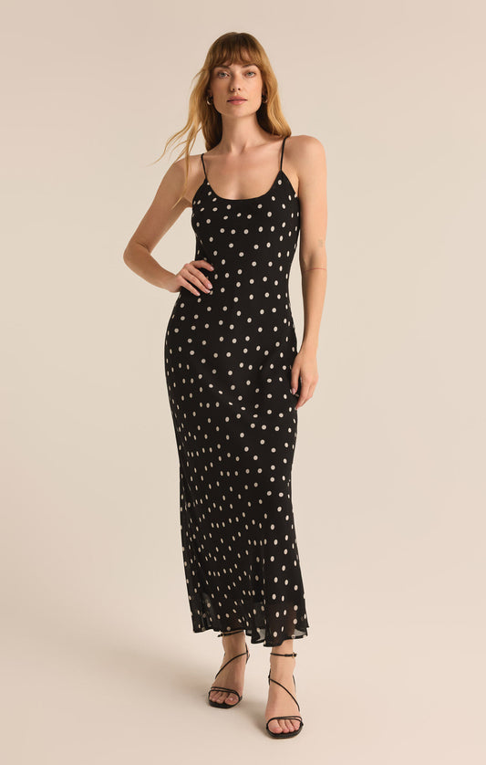 Cecily Polka Dot Dress in Black