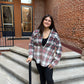 Selena Cream, Navy, Red & Green Plaid Flannel