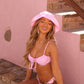 Strawberry Milkshake Ruched Underwire Bra Bikini Top