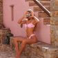 Strawberry Milkshake Ruched Underwire Bra Bikini Top