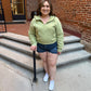 Drea Half-Zip Hoodie in Sage