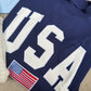 Navy USA 4th Of July Embroidered Mockneck