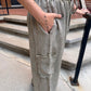 Washed Tencel Cargo Pants in Washed Olive