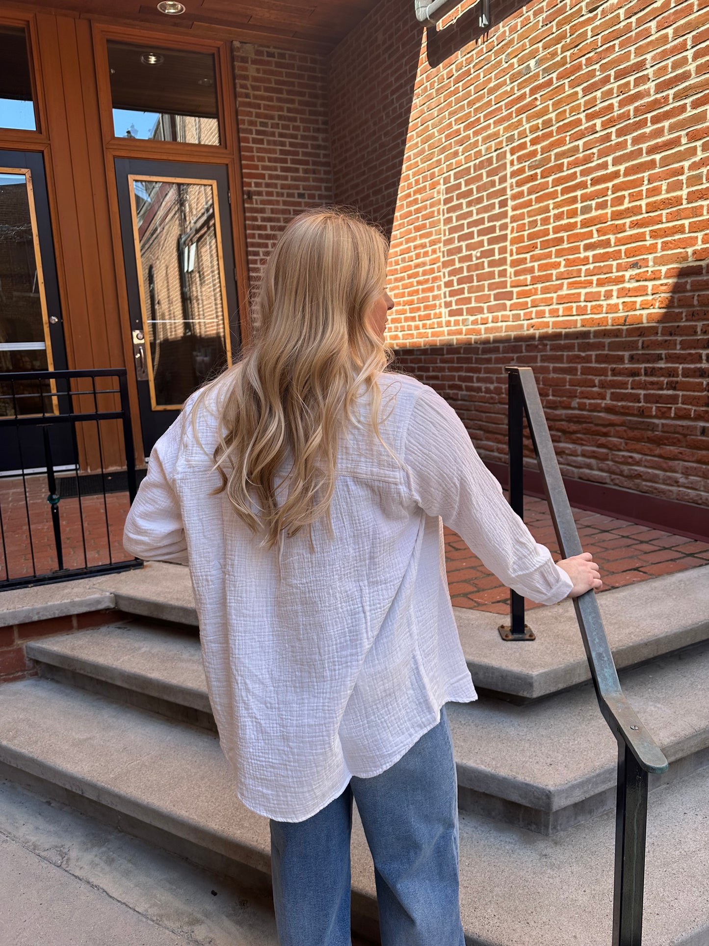 Addie White Button Down