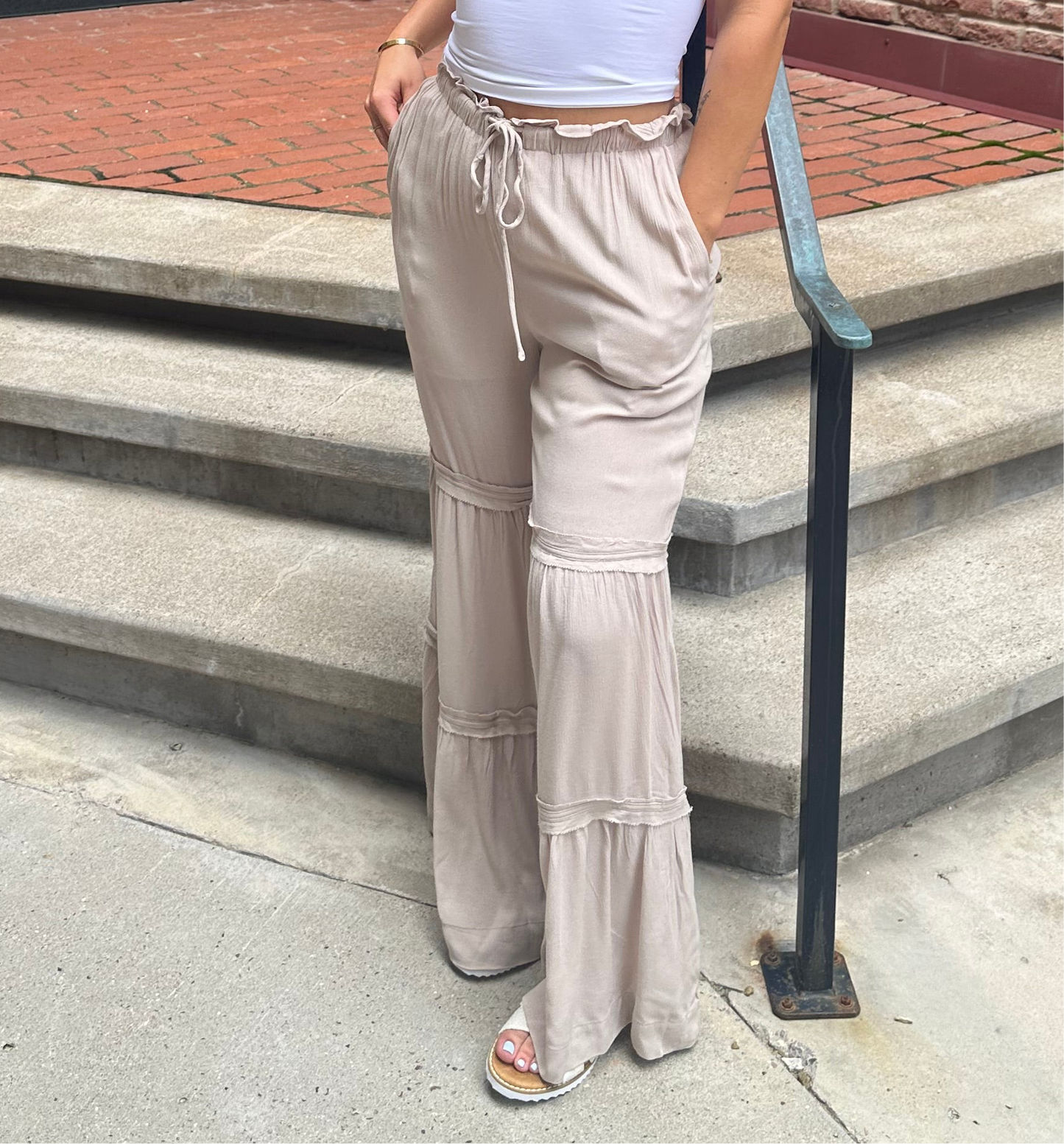 Rachel Palazzo Pants in Tan