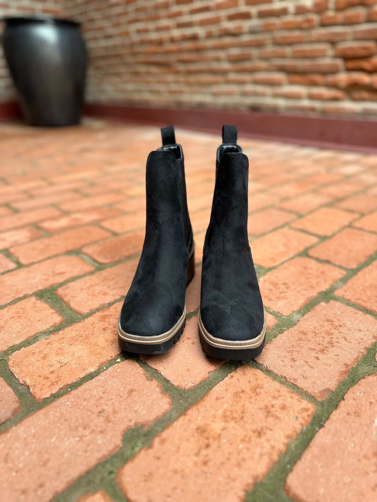 Jorey Black Lug Sole Block Heel