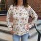 Kelly Floral Sweater in Taupe