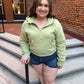Drea Half-Zip Hoodie in Sage