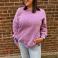 Melanie Violet Acid Wash Fleece Pullover