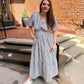Amanda Striped Maxi Dress in Navy