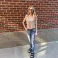 Amber Crochet Tank in Tan