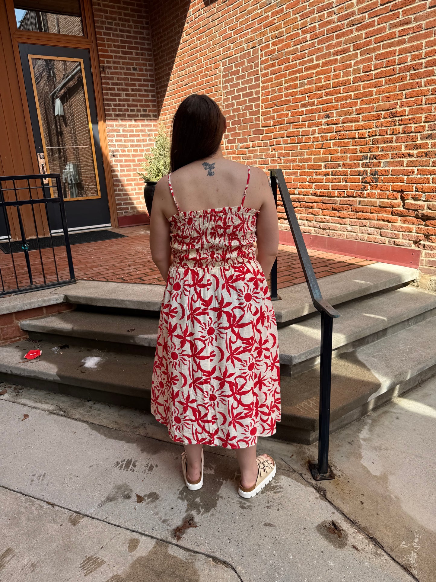 Renee Smocked Dress in Red
