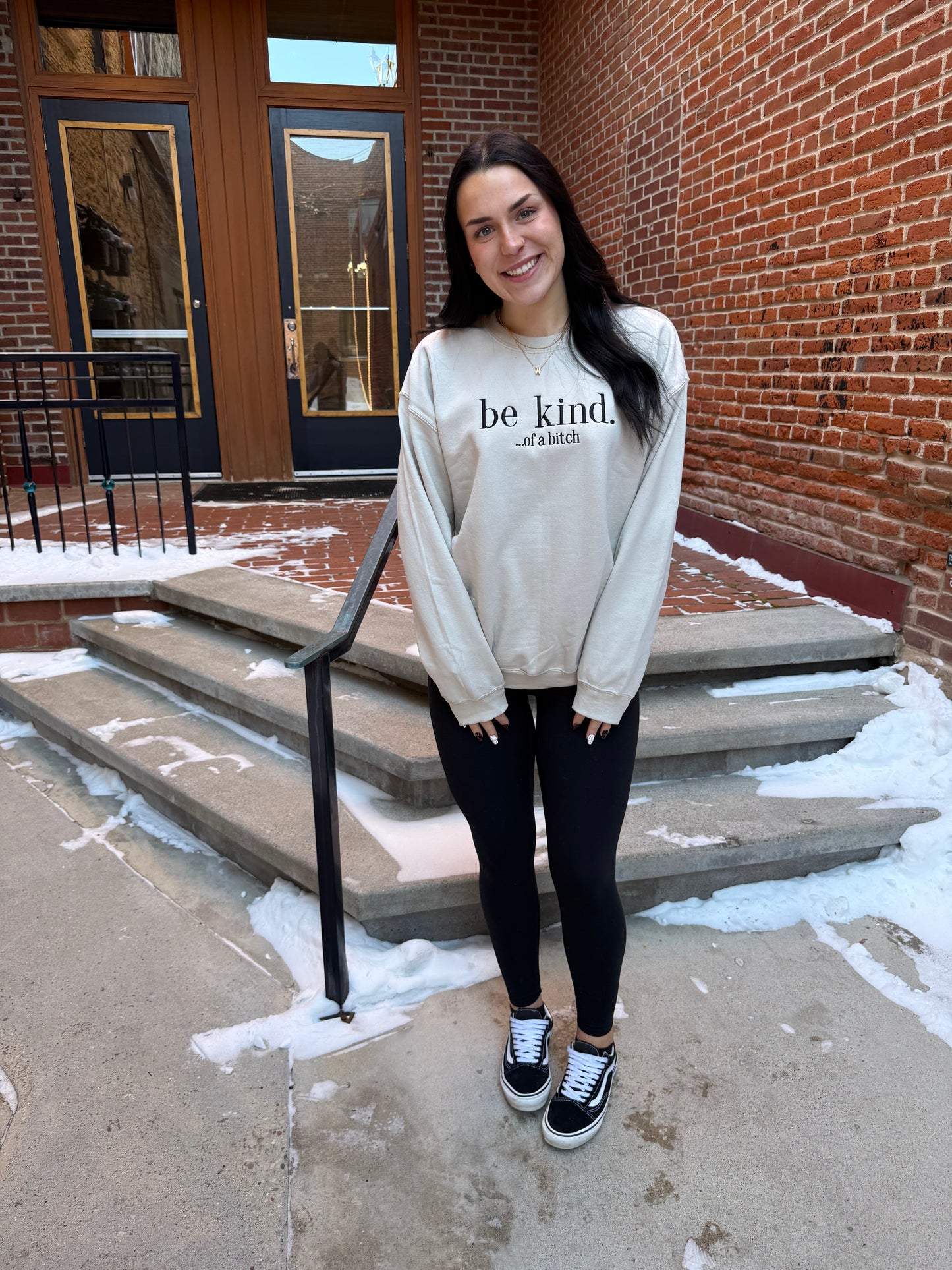 Be Kind... of a Bitch Embroidered Crewneck