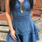 Sierra Western Stitch Sweetheart Denim Minidress