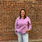 Melanie Violet Acid Wash Fleece Pullover