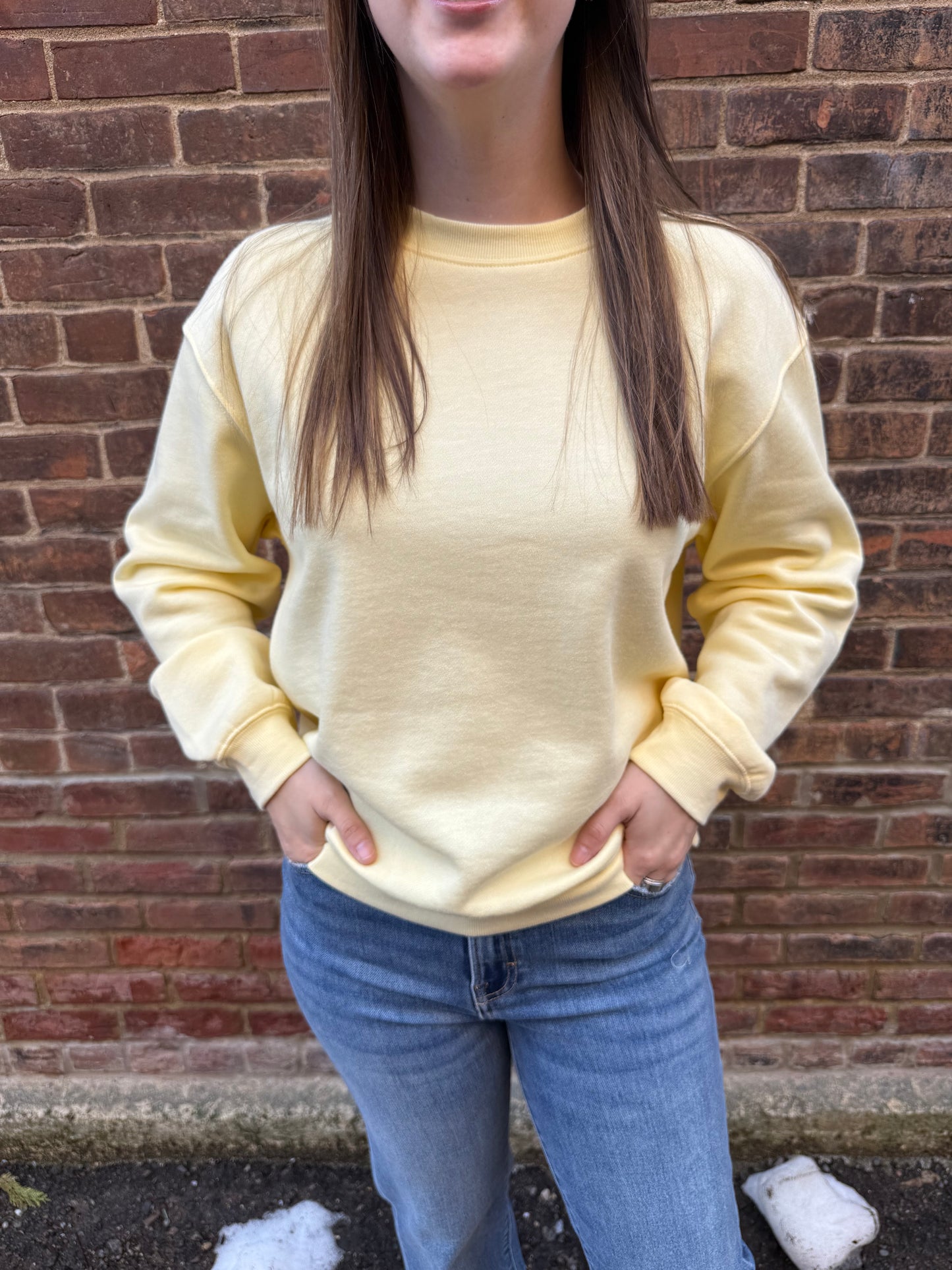 Classic Boyfriend Sweatshirt in Butter Yellow