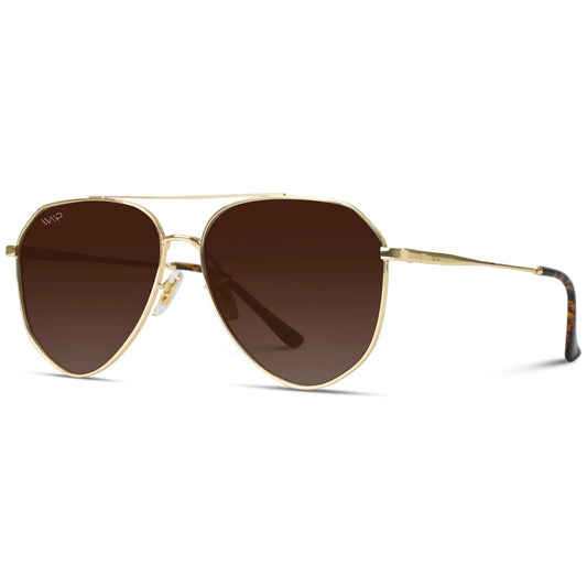 Ramsey Gold Frame Brown Lens Sunglasses