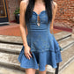 Sierra Western Stitch Sweetheart Denim Minidress