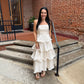 Molly Jacquard Tiered Maxi Dress in Cream