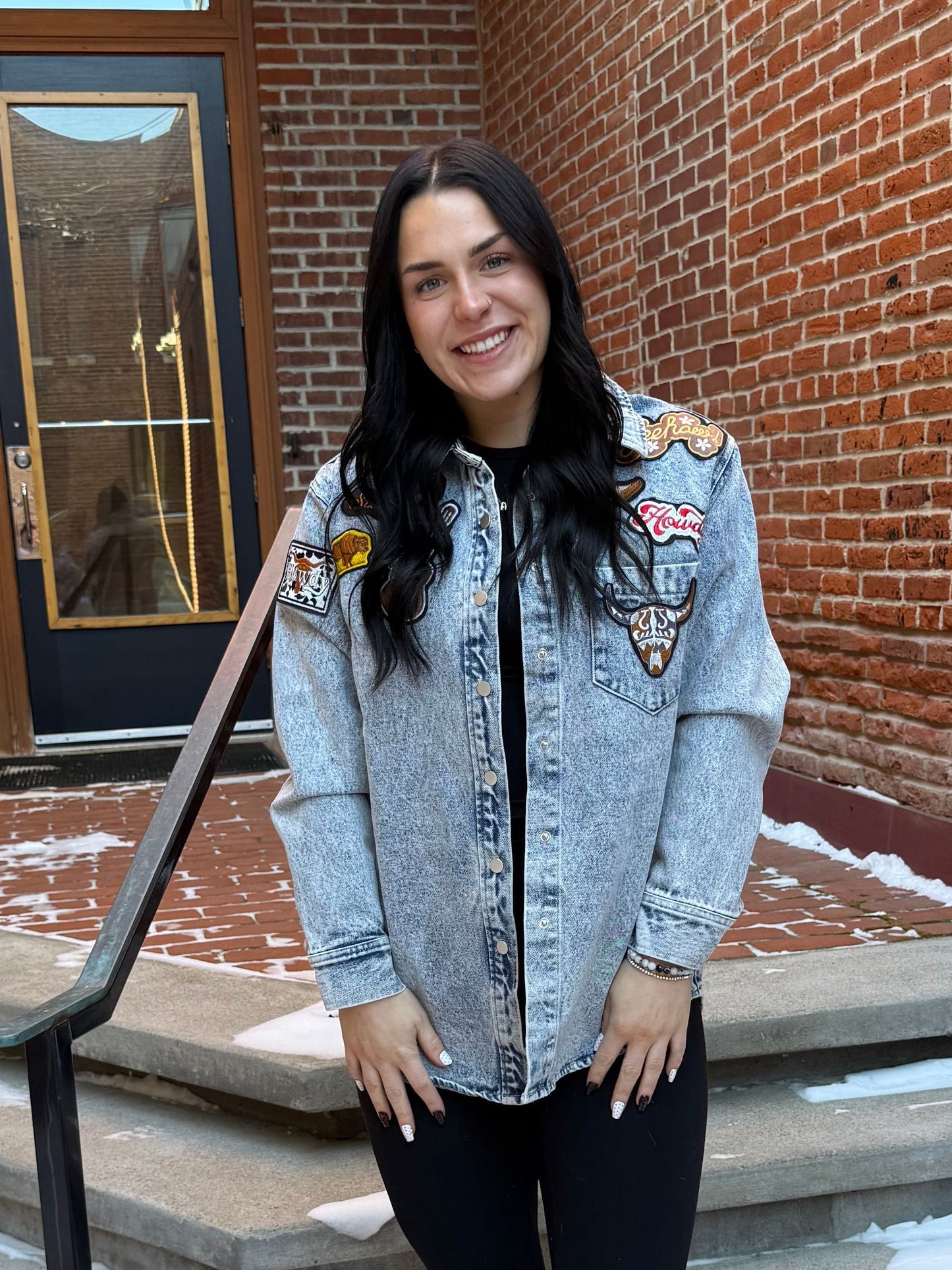 Lucy Washed Snap Up Rodeo Denim Jacket