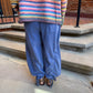Klara Washed French Terry Drop Pocket Pant in French Blue